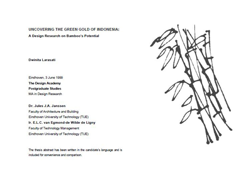 Uncovering the Green Gold of Indonesia: A Design Research on Bamboo’s Potential